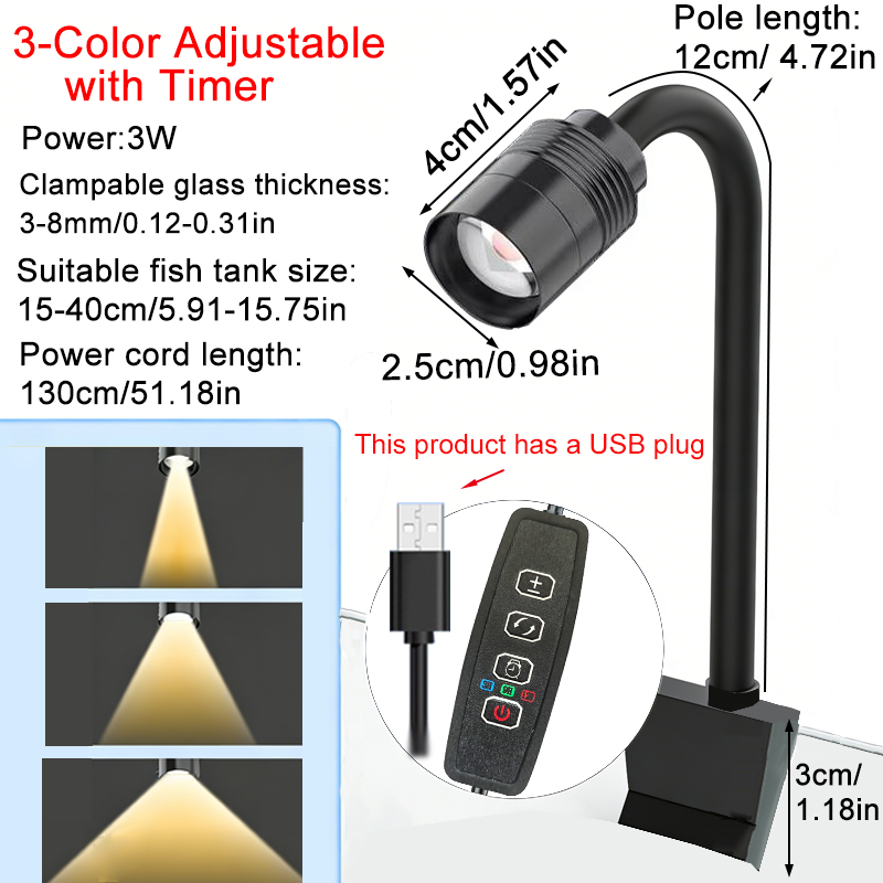 Faretto USB 3W per Acquario Su - Aquarium Plant Light recensione e prezzo